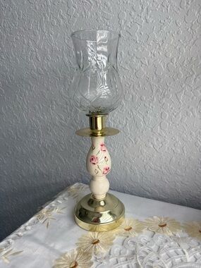 Home Interiors Votive Candle Holder Pair, Roses Elegant Home Accent